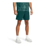 Short deportivo Under Armour Vanish Woven de hombre, color celeste con calza interior negra y logo estampado en la pierna izquierda.
