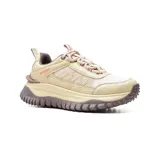 Championes deportivos Hi-Tec Dianne color beige con detalles en rosa y suela chunky blanca y rosa.
