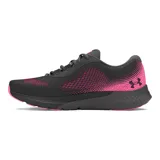 Zapatillas de running Under Armour Charged Rogue 4 para mujer, color blanco con detalles en gris y azul.
