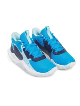 Championes de básquet Under Armour UA Jet 23, color negro con detalles dorados y suela blanca.