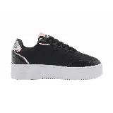 Zapatillas urbanas Topper Terre Print con plataforma, color negro con detalles florales en el talón y la lengüeta.