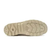 Botas de caña media color beige, de lona, con suela de goma y cordones.