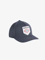 Gorra de béisbol azul marino de cinco paneles, con visera curva y parche bordado con el logo de Pendleton en el frente.