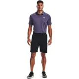 Short de golf azul marino con cinturón negro.