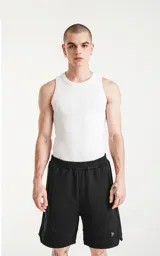 Musculosa blanca de tela Morley con corte slim-fit.