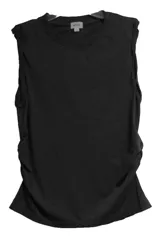 Musculosa negra sin mangas con cuello redondo y corte ajustado.