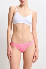 Colaless de microfibra color rosa con estampado de estrellas, con terminación suave en pierna y cintura.