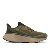 Championes de trail running Columbia Konos Trillium ATR, color verde con detalles en negro, naranja y beige. Capellada de malla transpirable con refuerzos, entresuela Techlite+™ para amortiguación y suela Adapt Trax™ para tracción en terrenos secos y mojados.