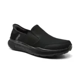 Championes deportivos Skechers Slip-ins Equalizer 5.0, color negro, sin cordones, con capellada de malla, plantilla Air-Cooled Memory Foam y tecnología Heel Pillow.