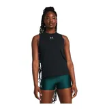 Musculosa deportiva negra Under Armour, de corte clásico y logo estampado en el pecho.