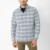 Camisa de hombre a cuadros, de manga larga, con bolsillo en el pecho.