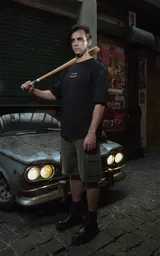 Remera negra de algodón con estampado frontal de la frase "Au revoir, shoshanna!" en letras blancas.