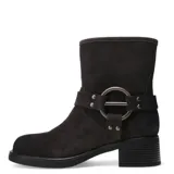 Botas de caña media Miss Carol Hile, color negro, con hebillas decorativas y taco bajo.