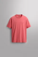 Camiseta relaxed fit color salmón de algodón compacto, cuello redondo y manga corta. Zara Athleticz.