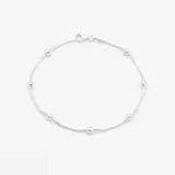Pulsera de plata 925 con bolitas satinadas.