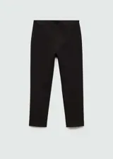 Calza capri negra de tiro alto, corte skinny y tejido elástico.