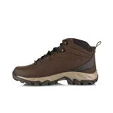 Botas de senderismo Columbia Newton Ridge Plus, color negro, con capellada de cuero recubierto de PU, ante y malla. Cuentan con tecnología Omni-Tech™ impermeable y transpirable, entresuela TechLite™ para amortiguación y suela Omni-Grip™ para tracción en todo tipo de terrenos.