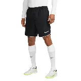 Short deportivo Nike Dri-FIT Laser V negro con logo blanco en la pierna izquierda y ribete blanco en el ruedo.