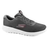 Championes Skechers GO WALK Max Midshore color gris, con cordones elásticos, capellada de malla y material sintético, plantilla Skechers Air-Cooled Goga Mat y amortiguación 5GEN.