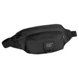 Riñonera unisex Caterpillar modelo Raymond, color azul con detalles en negro y logo de la marca en amarillo. Cuenta con bolsillo trasero secreto, hebilla para llavero, correa ajustable y dos compartimentos con cierre. Volumen de 2 litros.