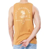 Musculosa color naranja con estampa en el pecho.