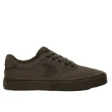 Championes de lona color marrón oscuro, con suela de goma y logo lateral.