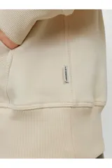 Canguro color crema con capucha y cordones ajustables. Estampado en relieve con la palabra "ORIGINAL" y el logo de la marca Jack & Jones.