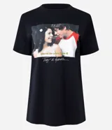 Remera negra de algodón con estampado de Troy y Gabriela de High School Musical.