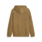 Canguro color marrón de tejido sherpa con capucha, bolsillo tipo canguro y logo de Puma bordado en el pecho.