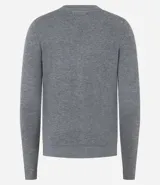 Cardigan blanco de viscosa con cuello en V, cierre frontal de botones y mangas largas.