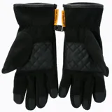 Guante de polar negro con parche en la palma y puntas touch compatibles con pantallas.