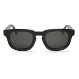 Lentes de sol Mr Boho modelo Siesta, color negro, con montura cuadrada y lentes grises.