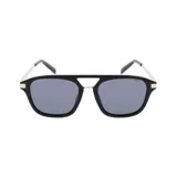 Lentes de sol INVU unisex, con marco cuadrado negro y doble puente metálico plateado.