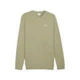 Buzo Puma unisex color verde oliva, de corte regular, cuello redondo, mangas largas con puños y bajo acanalados. Logo Puma bordado en el pecho.