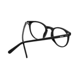 Anteojos de eco acetato negros, de forma redonda.