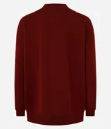 Buzo deportivo de algodón y poliéster color bordó, con cuello redondo, mangas largas y bordado "Athleisure" texturizado.