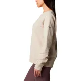 Buzo Columbia color beige con logo de la marca bordado en el pecho, cuello redondo, mangas largas, puños y ruedo acanalados.