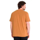 Remera negra de manga corta con logo CAT estampado en el pecho.