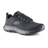 Zapatillas deportivas de malla técnica negra, con plantilla de amortiguación Skechers Air-Cooled Memory Foam.