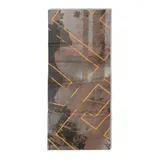 Cuello multifuncional Buff Coolnet Uv con estampado abstracto en tonos grises y amarillos.