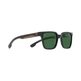 Lentes de sol Akila con montura cuadrada negra y lentes verdes.