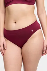 Culotte color ladrillo de microfibra sin costuras, con cintura elástica y tiro bajo.