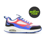 Championes deportivos American Sport con capellada de malla blanca y detalles en rojo y azul. Suela blanca con cámara de aire visible.