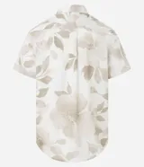 Camisa de manga corta con cuello inglés y estampado floral, corte comfort.