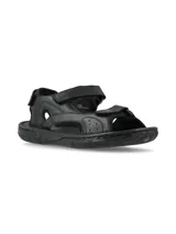 Sandalias de hombre color negro, con ajuste de velcro en el empeine y en el tobillo.