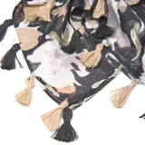 Pashmina rectangular de viscosa liviana con estampado floral multicolor.