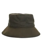 Gorro tipo bucket RKF Bradford de canvas engrasado color marrón oscuro con forro interior de algodón orgánico.