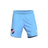 Short de fútbol azul marino con detalles blancos, escudo del Club Nacional de Football y logo de Umbro.