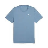 Remera deportiva Puma para hombre, color celeste con logo blanco estampado en el pecho. Confeccionada en tejido ligero y texturizado.