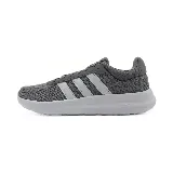 Championes Adidas Lite Racer 4.0 grises, con detalles en blanco y suela Cloudfoam.